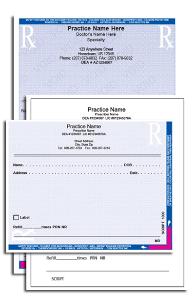 Printed Prescription Pads