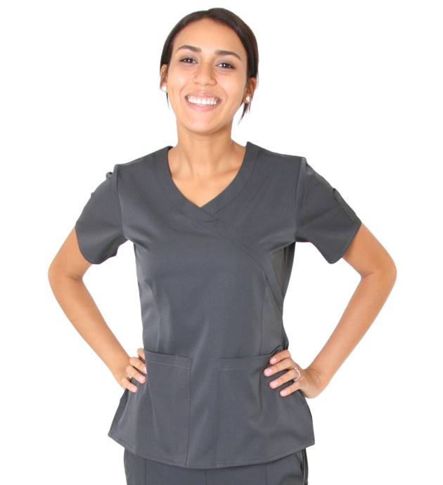 Banded Crossover Scrub Top