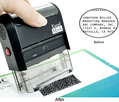 Self-Inking Security Stamp, 1-1/2 x 9/16"